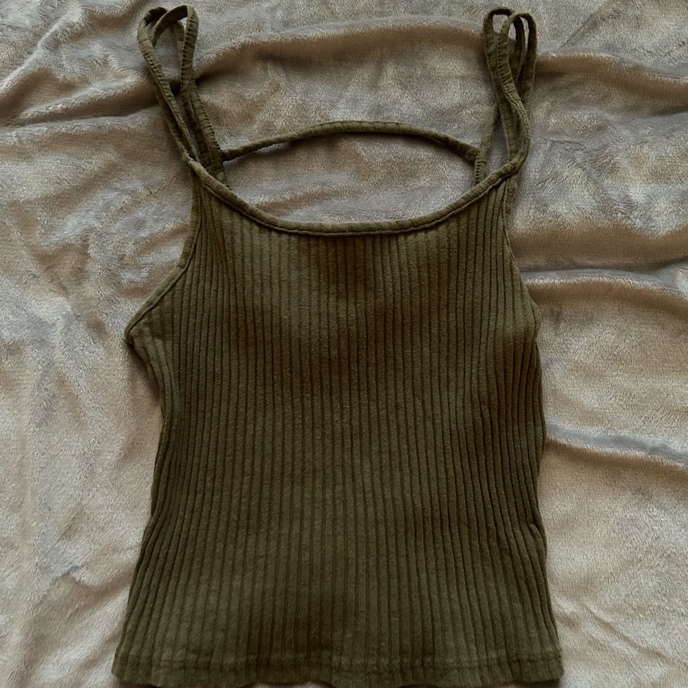 Olive Full Tilt Cropped Tank
